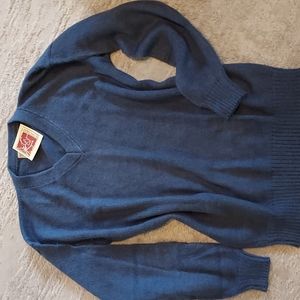 The Little Alpaca's House V Neck Navy Sweater, Size S/M